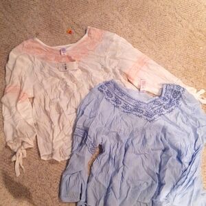 2 justice long sleeve blouses